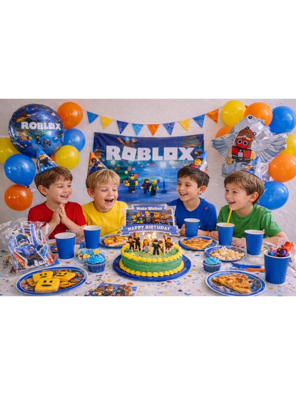 Roblox Birthday Party Set – 111pc Decorations Kit w/ Balloons, Banner & Toppers